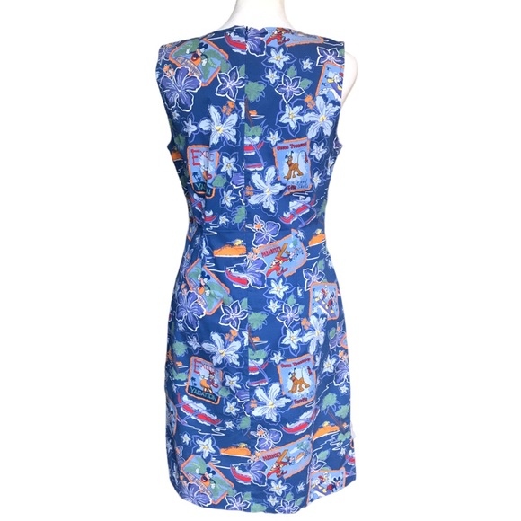 Womens Small Vintage Disney Store Sleeveless Hawaiian Knee Length Shift Dress - Picture 12 of 12